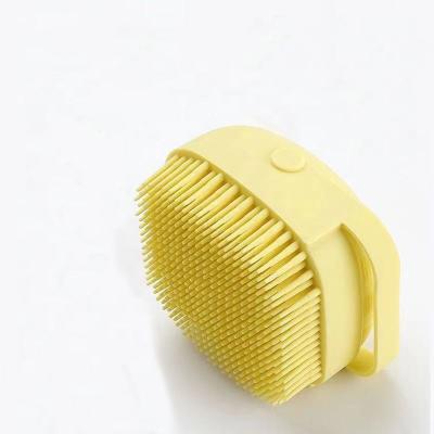 China Viable In Stock Portable Reusable Silicone Pet Massage Shampoo Brush for sale