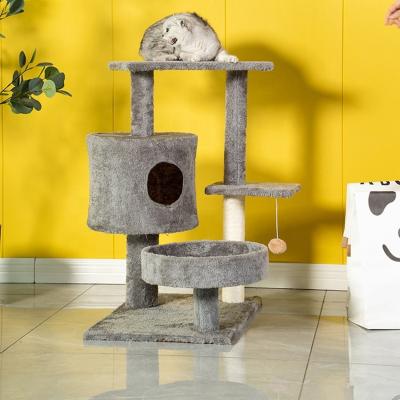 China Sustainable Modern Style Easy Assemble Cat Tree Tower With Interactive Soft Ball for sale