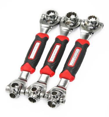 China Stainless Steel 48-in-1 Multi-Function Socket Tiger Wrench Multi-Angle Wrench With 6 Corners 360-Degree Rotating Key Rubber Grip for sale