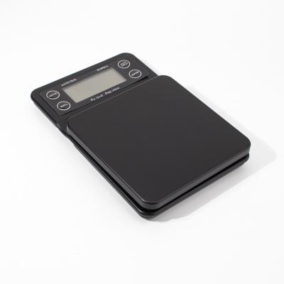 China With Scale Tray LCD 3000G 0.1G Electronic Tare and Timer Function Digital Coffee Scale for sale