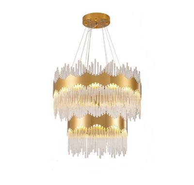 China 2020 new design gold modern decorative brass crystal pendant lights hotel chandelier home lamp deco LED chandeliers for sale