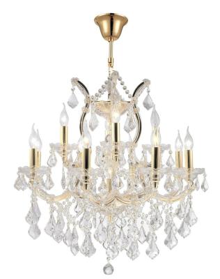 China Good Quality Gold Hotel Villa Chandelier Maria Theresa Crystal Chandelier K9 Crystal Lamp Application Accept Customize for sale