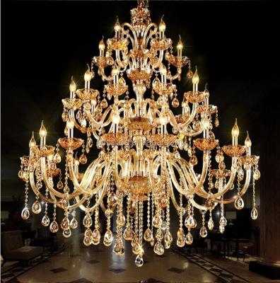 China Luxury Good Quality Villa Large Crystal Chandelier For Hotel Lobby Application Gold Color K9 Crystal Lamp for sale