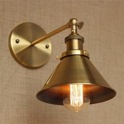 China Modern Wrount Iron Wall Lamp Light For Cafe Room Brass Vintage Metal Wall Sconce America Trace Industrial Wall Light for sale