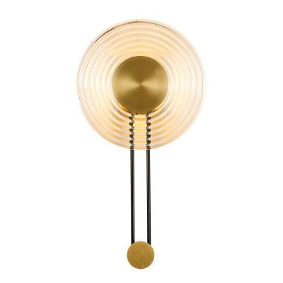 China 2019 New Modern Popular Designer Modern LED Watch Brass Wall Lamp For Hotel Living Room Home Decoration for sale