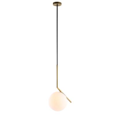 China 2020 Modern Simple Modern Glass Pendant Lamp Gold Globe Hanging Light For Living Room for sale