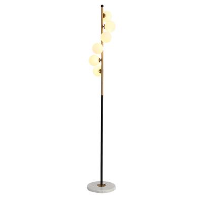 China Nodic Contemporary Creative Metal LED Floor Lamps for Living Room Bedroom Bedside Marble Floor Lighting for Home Decoration for sale