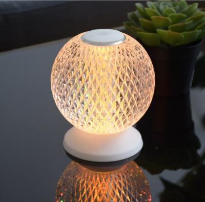 China Contemporary Modern Style Hotel Table Lamp USB Rechargeable Acrylic Dimmable Acrylic Wireless Restaurant Table Lamp for sale