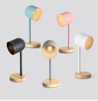 China China Manufacture Modern Bedside Table Lamp Contemporary Wooden Macaron Handsome Reading Light LED Student Study Lamp for sale