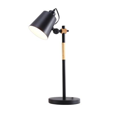 China Modern Contemporary Courier Fast Delivery Good For Eyes Study Table Lamp With Wood Color Black And White Table Lamp for sale