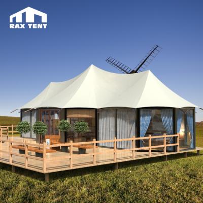 China Water Render 100 SQM Tent House For Permanent Living Tent Luxury Home With Glass Wall Resistant for sale