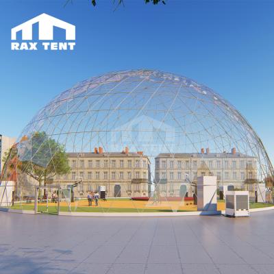 China Diagonal tying type transparent geodesic dome tent, 30m large geodesic dome event dome tent in Guangzhou for sale