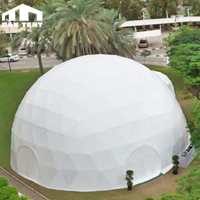 China Hot-dip galvanized steel huge 50m prefab geodesic dome house, used for expo dome event tent and weddings for sale