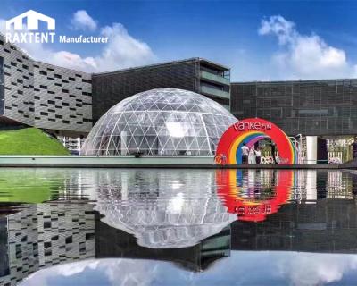 China 30m Geodesic Dome Hot Galvanized Steel Prefab House Tent Expo Glass Dome Tent In China for sale