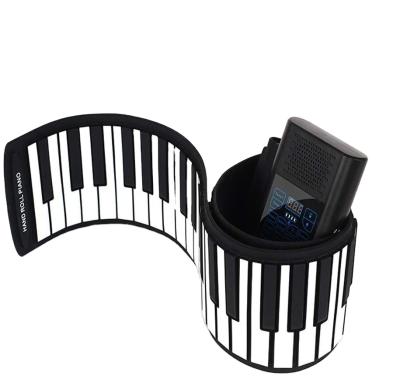 China Flexible Silicone Wholesale 88 Keys Digital Piano Keyboard Silicone Hand Roll Up Electronic Piano for sale