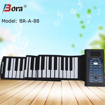 China Digital Bora Rechargeable Flexible Piano Keyboard Digital Roll Up Piano Porcelain for sale