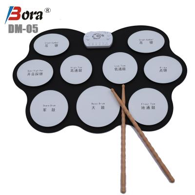 China Factory Wholesale Big Size Mini Musical Instrument Drum Pad Silicone Roll Up Drum Practice Drum for sale