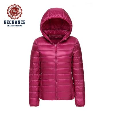 China 2020 High Quality Breathable Women Clothing Hooded Stripper Ultralight Down Jacket for sale