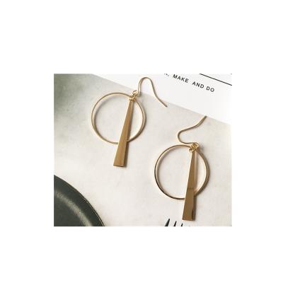 China FASHIONABLE Korean simple geometric earrings circle European and American temperament female retro long earrings for sale