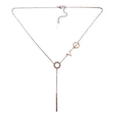 China LOVE titanium steel Rose Gold Necklace Choker from Rose Gold Necklace Korean Simple LOVE titanium steel TRENDY for sale