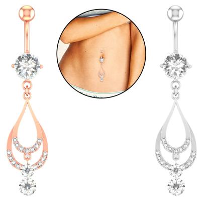 China 2020 FASHIONABLE new navel ring micro set zircon navel sting body jewelry for sale