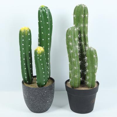 China High Simulation Artificial Flower Plant Decorative Fried Stick Plants Plastic Pot Cactus for sale