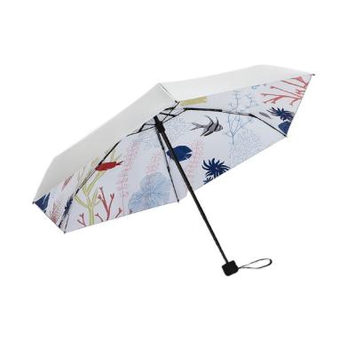 China New Design 5 Fold Modern Mini Pocket Umbrella Lightweight Silver Umbrella Anti-UV for sale