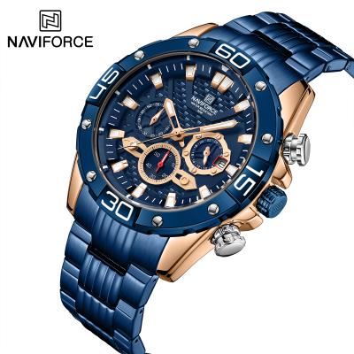 China Naviforce 8019 Fashionable Hot Sale Chronograph New Amazon America Chronos High Quality Watch For Mens Naviforce Watches Men for sale