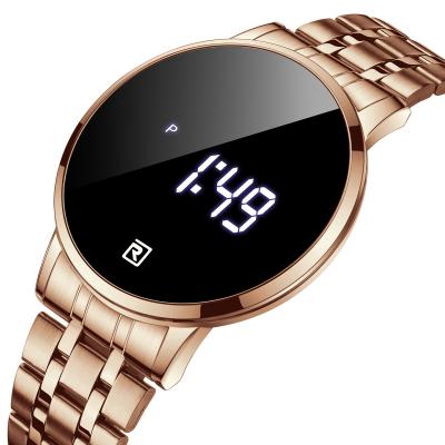 China Digital Multifuction Waterproof Men's Touch Screen Fashion Reward Watch Stylish Black Contact Glass Watch for sale