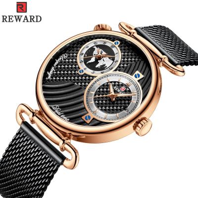 China Desgin Reward Time Zone Fashion Dual Time Double Travel Single Movement Luxury Watch Men's Luxury Watch Dropship for sale