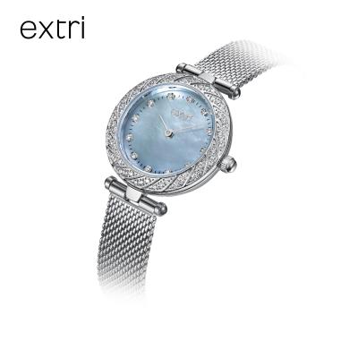 China Minimalist Extri Style Milan Band Fashion Watch Wholesale Madame Watches CZ Diamond Case Seashell Dial Vogue Women Watch Made in China for sale