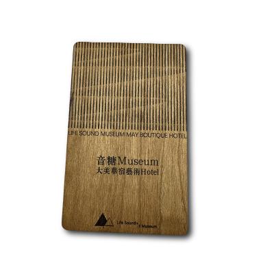 China Black Walnut Cherry Basewood RFID Hotel Key Cards 125Khz Full Color Printing for sale