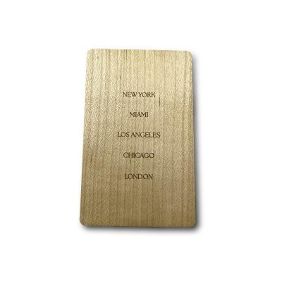 China Printed / Engraved RFID Wood Card RFID Business Card ISO/IEC 14443-A for sale