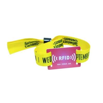 China Personalised Woven Custom RFID Wristbands Fabric NFC Wristbands For Events for sale