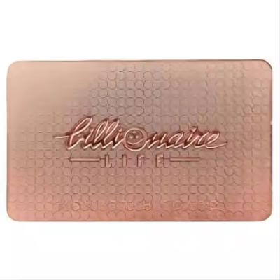 China Rose Gold Engraved Custom Metal NFC Business Cards Contactless  Waterproof for sale