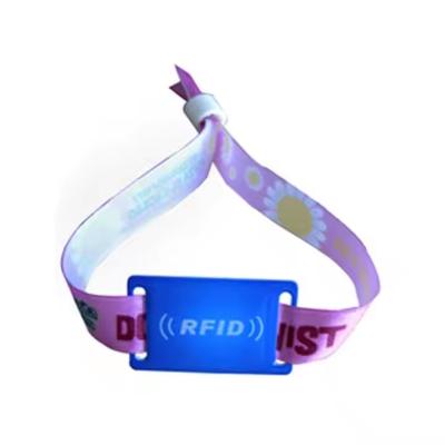 China Customized NFC Festival Wristband Fabric 13.56MHz RFID Access Control Wristbands for sale