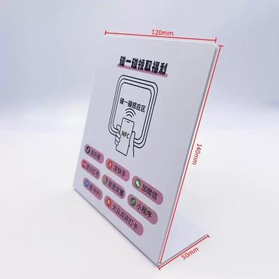 China 13.56MHz Frequency Custom Printed 10cm Round NFC  Business Card Waterproof Google Review Sticker NFC Menu Plate with QR Code for sale