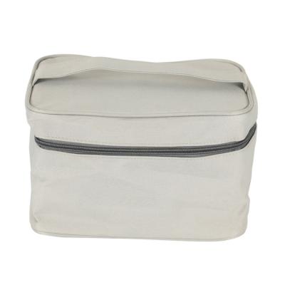 China Gray 12A Canvas Factory Wholesale Portable Large Capacity Multifunctional Nylon Travel Carrying Cosmetic Bag for sale