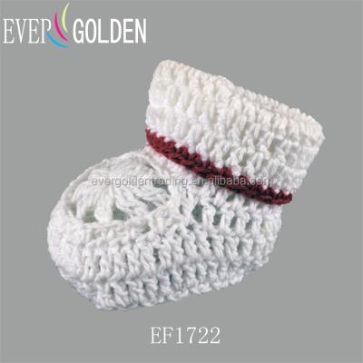 China Elegant Mini Crochet Shoes Baby Favors Baby Shower Decoration Crochet Handmade Shoes for Infant Prewalker Shoes Soft and Warm for sale