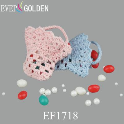 China Stylish Crochet Baby Bag Knitting Bulk Goods For Baby Shower Favors Candy Baptism Baby Birthday Party Decoration for sale