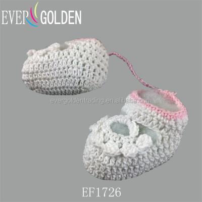 China Stylish Mini Crochet Shoes Baby Favors Baby Shower Decoration Crochet Shoes Boys Infant Winter Girl Handmade Baby Shoes for sale