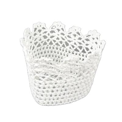 China New hot retail products stocked hand knit crochet lace storage basket lace tray for sale