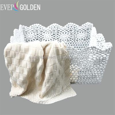 China Excellent Quality Europe Handmade Knitted Crochet Cotton Line Woven Rope Laundry Storage Basket for sale