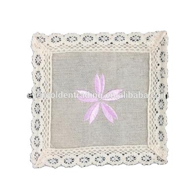 China High Quality Viable Hand Crochet Flower Mats Flower Crochet Doilies Crochet Table Place Mats EG16011 11CM for sale