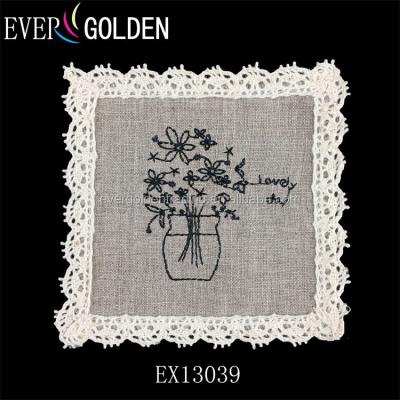 China Best Selling Viable Products 10x10cm Embroidery Canvas Coasters Doilies Lace Up Crochet Can Do Any Colors for sale