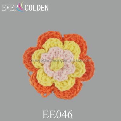 China Hot Sales Factory Price Handmade Colorful Crochet Flowers Small Crochet Flower Accessories For Shoes And Clothing Bag Headbands for sale