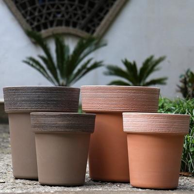 China CLASSIC 5 7 9 retro 12 inch tall flower pot round plastic plant plastic flower pot for sale