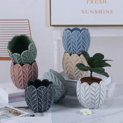 China Modern Nordic style three-dimensional simple creativity with with holes / without plates cement flowerpot succulent green flowers for sale