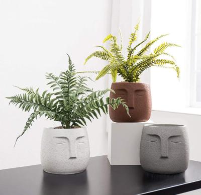 China Large CLASSIC Human Face Planters HeadCeramic Plants Indore Plant Pots for sale