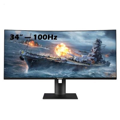 China 34 Inch 21:9 UHD 4k Curved Gaming Monitor 144Hz IPS Curved 60Hz 75Hz 100Hz Computer Monitor for sale